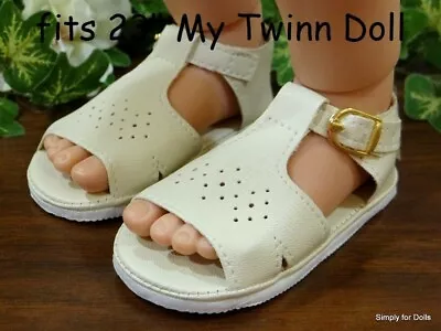 **SALE** IVORY Classic DOLL SANDALS Fits 23  MY TWINN DOLL SHOES • $2.98