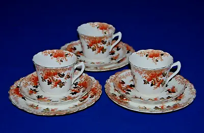 Antique Edwardian Set 3 Imari Pattern Tea Trios 1900s. • £14.99