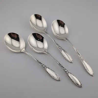 Oneida Virginian Sterling Silver Cream Soup Spoons - 6 1/4  - Set Of 4 • $159.99