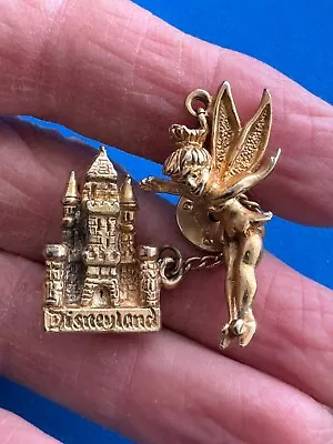 Vintage Disney Pin Disneyland Castle Tinkerbell Gold Tone Walt Disney Prod • $9.99