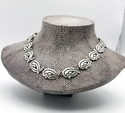 Jose Luis Flores Taxco Mexico Sterling Silver Modernist Necklace • $285