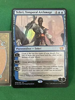 MTG LARGE DISPLAY Commander Foil Teferi Temporal Archmage Planeswalker Blue • $0.99