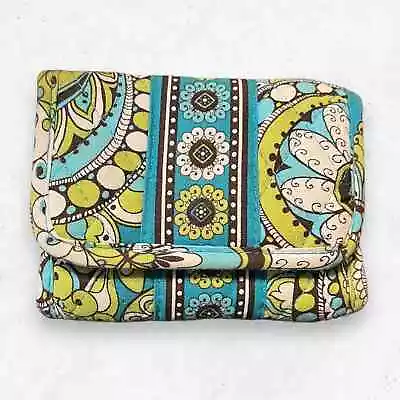 Vera Bradley Mini Trifold Wallet Peacock Turquoise Paisley Retired Pattern • $15