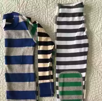 Hanna Andersson Pajamas Mix It Up Stripes Blue Gray Sz 12 (cm150) Organic Cotton • $39.99