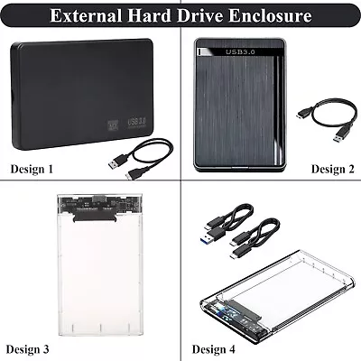 Hard Drive Enclosure 2.5 Inch USB SATA Case External Caddy HDD SSD LAPTOP DVR • £4.49