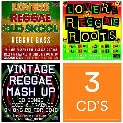 Lovers Reggae Old Skool 3x CD Pack DJ MIXES VINTAGE REGGAE MASH UP Reggae Roots • £10