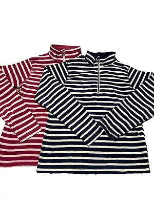 2 Pieces New Ladies GAP Striped Fleece Top Pink  And Blue Size M • £13