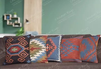 5 Sets Of Vintage Pillow Cover 18x18  Kilim Pillow Cover Gift Pillow Cover • $126