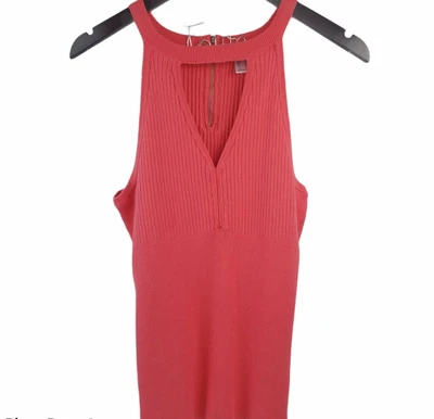 $9.26 • Buy Venus Sleeveless Sweater Coral 1/4 Zip In Back V-Neck Cotton Blend Juniors XL