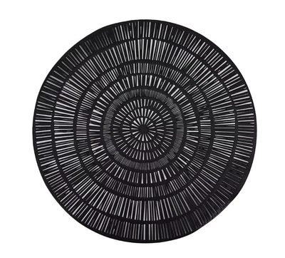 $2.85 • Buy Round Dining Table Placemat With Black Linear Design Table Mat Table Setting 