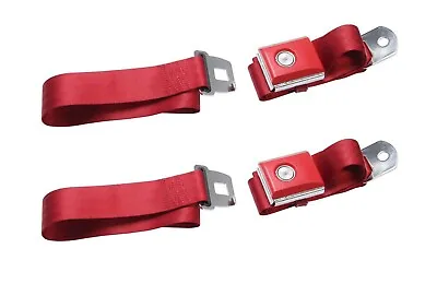 Medallion Deluxe Lap Dark Red Seat Belts Musclecar Hotrod Truck Pair Lh&rh • $273.46