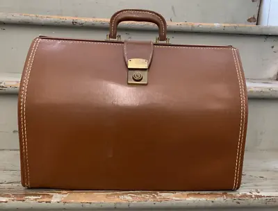 Vtg Mid Century Modern Stebco Tufide Leather Doctor Bag Lawyer Briefcase Attache • $65