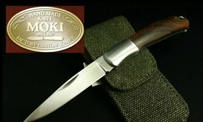 Moki Folding Knife MK-644 VG-10 Blade Iron Wood Handle W/sheath • $299