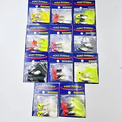 3 Pack Lot 6 Total Blakemore Road Runner Marabou 1/4 Oz Jighead Jigs Pick Color • $15.50