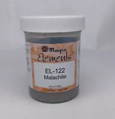 Mayco Elements Ceramic Glaze EL-122 Malachite USED 4 Oz Jar • $19.99