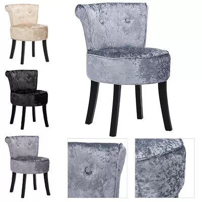 Upholstered Dressing Table Stool Scroll Back Dining Chair Vanity Pouffe Seat • £53.95