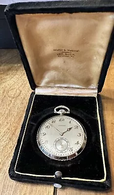 14K White Gold Pocket Watch A W Co Longines Swiss 1927 • $499.99