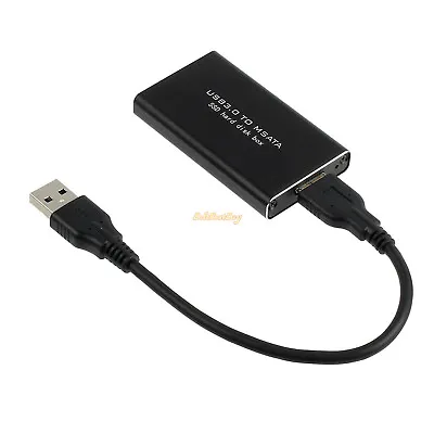 MSATA SSD To USB 3.0 Hard Disk Drive Enclosure Adapter Case Box With Cable Black • $17.98