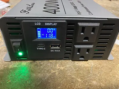 Open Box Pure Sine Wave Power Inverter 400/800 Watt 12v Dc To 110-120v Ac Usb-c! • $1.25