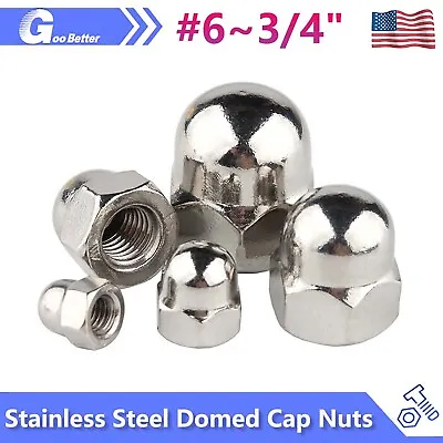 UNC Acorn Nut Hexagon Domed Cap Nuts #6 #8 #10 1/4  - 3/4  Stainless Steel A2/A4 • $6.56