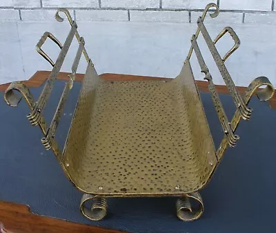 Arts & Crafts Mission Brass Log Carrier Basket C. 1900's • $520