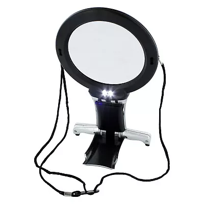 Magnifying Glass With Light 6X Large Led Lamp Giant Magnifier Reading Hands Free • £6.89