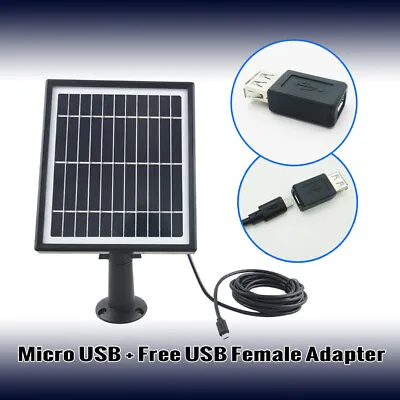 $25.95 • Buy Portable Solar Panel USB Outdoor Camera Mobile Phone Battery Light CCTV Charger