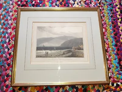 Orig 1814 William Daniell Hand Colored Engraving Nautical Beach Fishguard Wales • $35