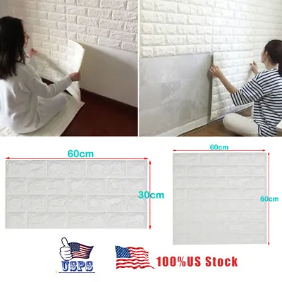 $14.99 • Buy Simple 3D Foam Stone Brick Self-adhesive Wallpaper Home Wall Sticker Panels Pad