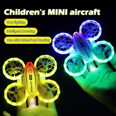 Mini Remote Control Drone Flying Toys For Kids Colorful LED Quadcopter • £19.48