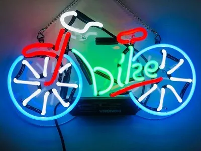 US STOCK 14 X10  Bike Bicycle Acrylic Neon Sign Light Lamp Decor Man Cave JY • $79.98