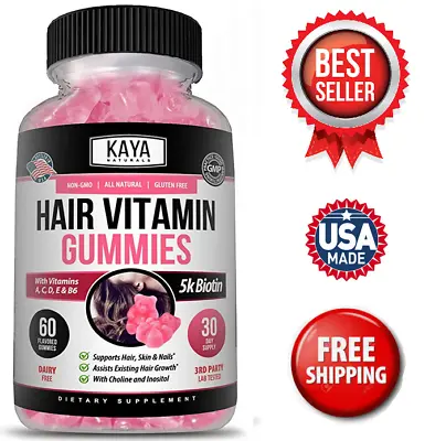 $8.49 • Buy Hair Vitamin Gummies 60ct, Fast & Strong Hair Growth, Compare To Sugar Bear Hair