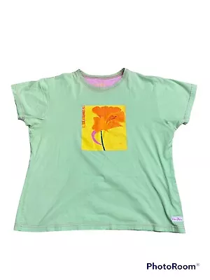 Ken Done Gallery Collection Size Large Green Floral T Shirt Women’s Short Sleeve • £22.98