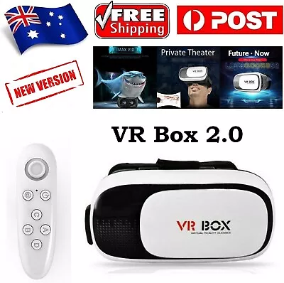 $39.99 • Buy New 3D Virtual Reality VR Box Headset Glasses Bluetooth With Remote Smartphone