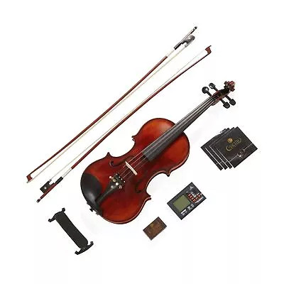 Mendini By Cecilio Violin - MV500+92D - Size 4/4 (Full Size) Black Solid Woo... • $175.99