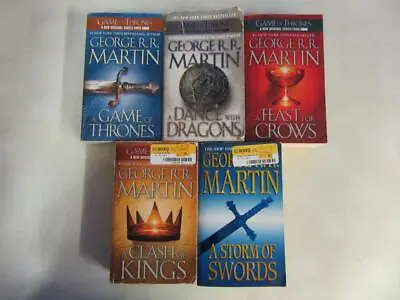 COMPLETE SET Of (5) GEORGE RR MARTIN Fantasy Books A SONG OF ICE AND FIRE Series • $27.95
