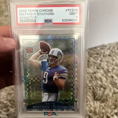 2009 Topps Chrome Card TC210 Matthew Stafford Rookie Xfractor Graded PSA 9 • $100