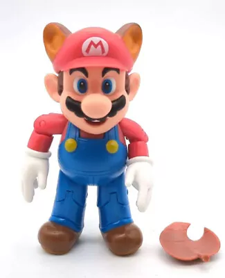 Nintendo Super Mario Raccoon Mario With Leaf 4  Figure Loose • $7.50