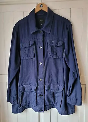 Next. Size 20 Navy Summer Linen Mix Utility Jacket. Ideal For Spring Summer. • £5.50