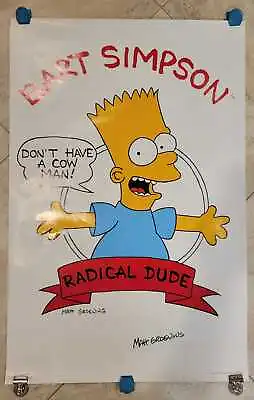 Matt Groening Signed Bart Simpson Poster Original Vintage Poster Great Gifts • $120