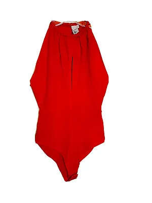 H&M Conscious Women's Body Suit Orange Halter Ribbed Keyhole Bodycon 6 NEW • $21.99