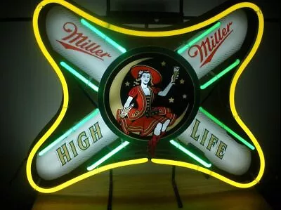 Neon Light Sign Lamp For Miller Lite Beer 20 X16  Miller High Life Girl • $131.98