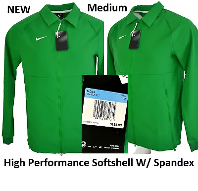 Nike Football Sideline Coaches Jacket Green Full Zip Fleece Lined Men's Medium • $44.95