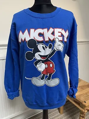 £10 • Buy Disney @ Topshop Royal Blue Mickey Mouse Sweatshirt Size S 8 - 10