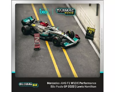 Tarmac Works Mercedes-AMG F1 W13 E Performance Sao Paulo GP 2022 L Hamilton 1/64 • $16.99