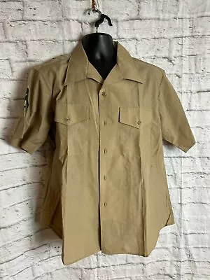 US Navy Marines Khaki Military Half Short Sleeve Service Dress Shirt 17  Neck • $8.36