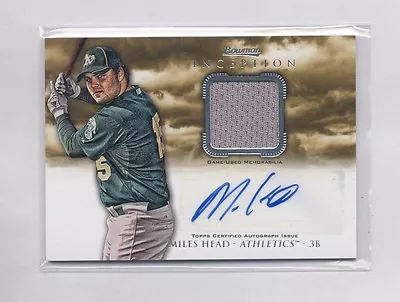 MILES HEAD 2013 BOWMAN INCEPTION JERSEY AUTO ROOKIE RC ATHLETICS A's  • $4.99