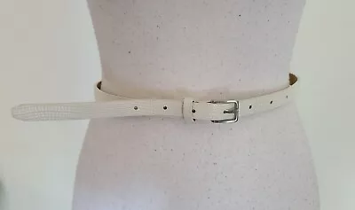 MK Reaction Kenneth Cole Women's Leather Thin Belt Pebble White Size S • $10