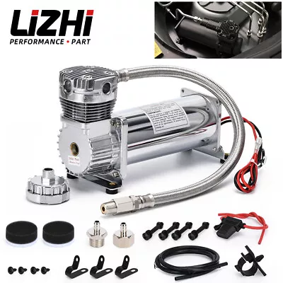 $129 • Buy 12V Air Suspension Compressor 480C 3/8 NPT Single Air Ride Suspension Kit 200PSI