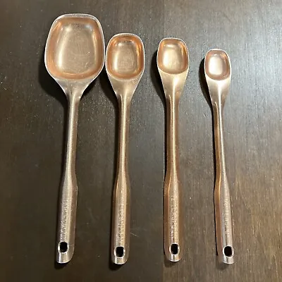 Set Of 4 Vintage Aluminum Copper Tone Long Handled Nested Measuring Spoons • $24.99